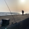 海釣り 自然 夕日