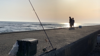 海釣り 自然 夕日