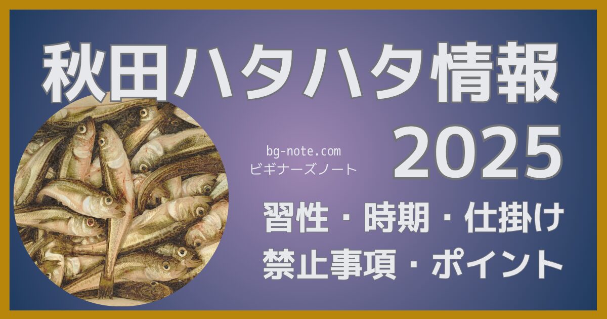 【2025年版】秋田ハタハタ釣り情報完全ガイド｜習性/接岸予測/仕掛け/釣り方/禁止事項
